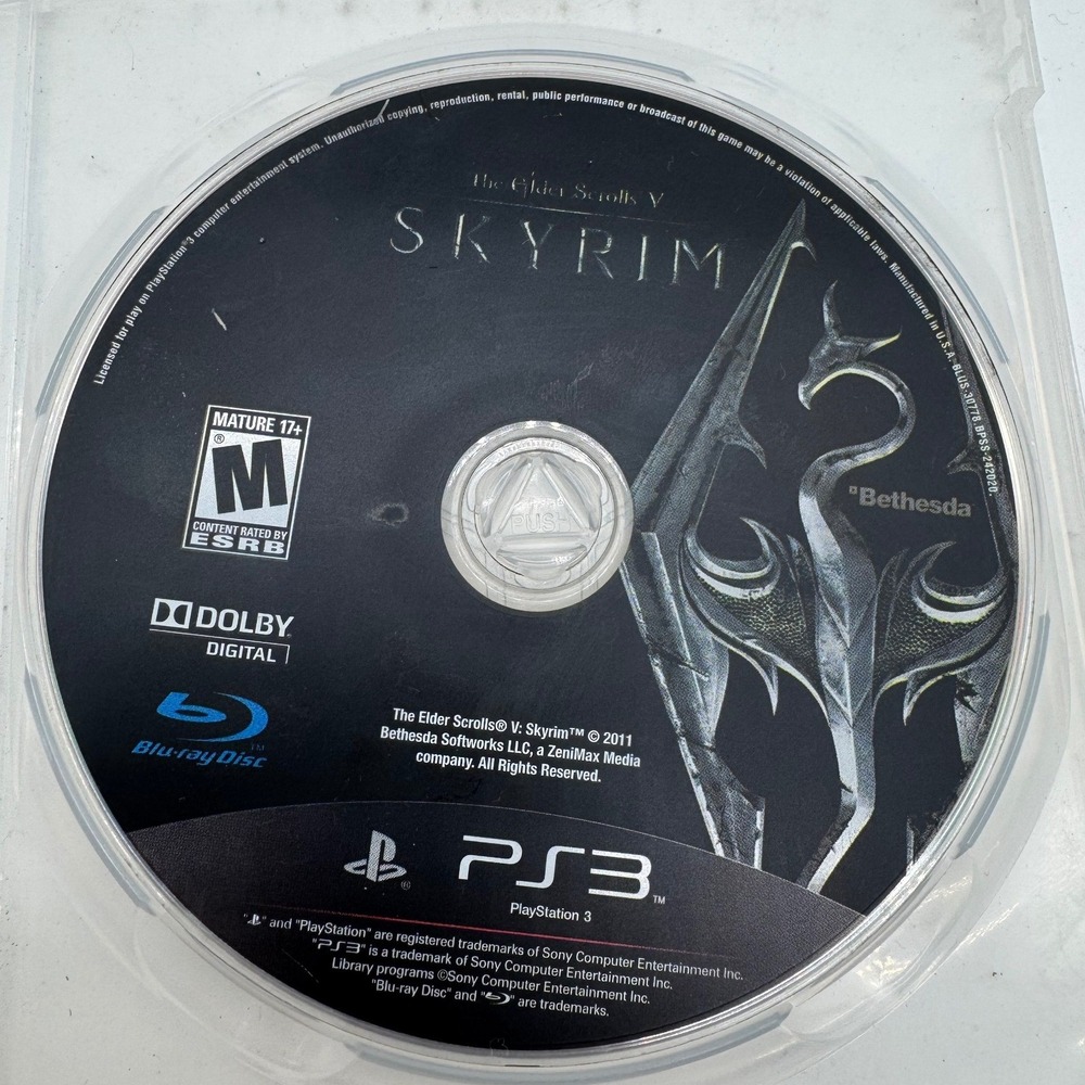 The Elder Scrolls V Skyrim Sony PlayStation 3 PS3 2011 Bethesda Disc Only